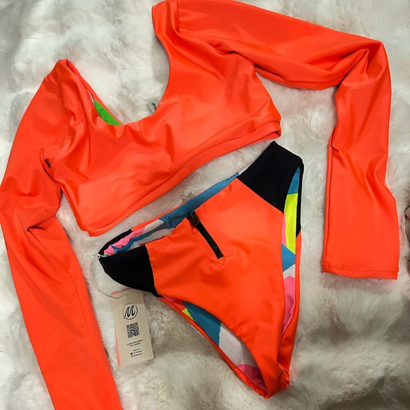 Brand new MAAJI two piece high waisted reversible swim suit. Size Medium - Picture 2 of 4